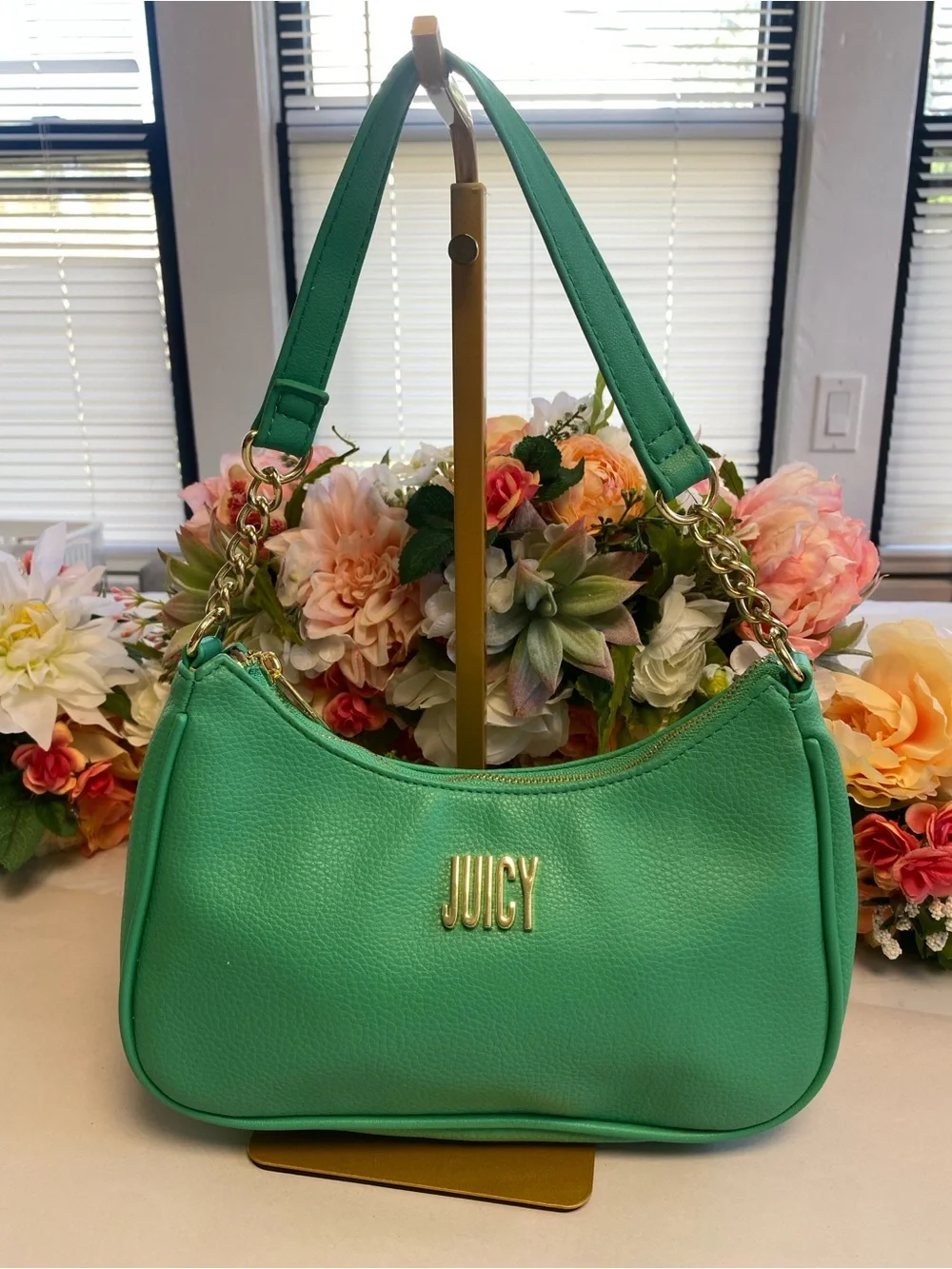 Juicy Couture Chain My Heart Pouchette Shoulder Bag Mint Green